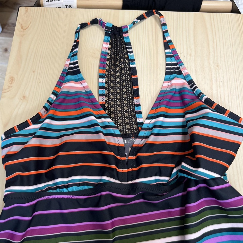 A Pea In The Pod Maternity Tankini Womens Medium Striped 2 Piece Swim